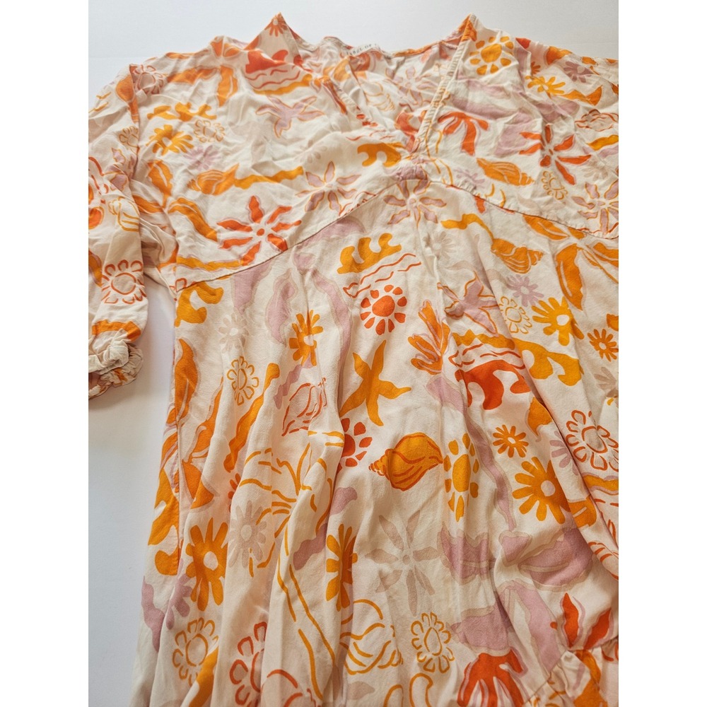 Label of Love Mini Dress Women S Orange Boho Coastal Shell Starfish - Picture 2 of 6